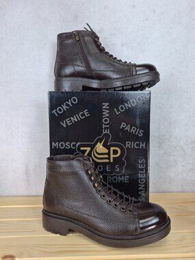 NEW Paul Branco Chukka Ankle Boots Genuine Leather Men 10 Brown Side Zip NIB